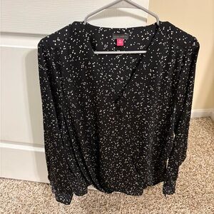Women's Black and White Polka Dot Top